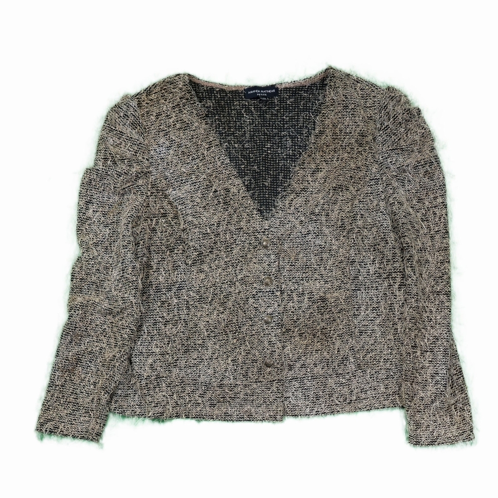 Amanda Matthews Petite‎ Women's  Sweater Cardigan Made In Canadá Size XL
